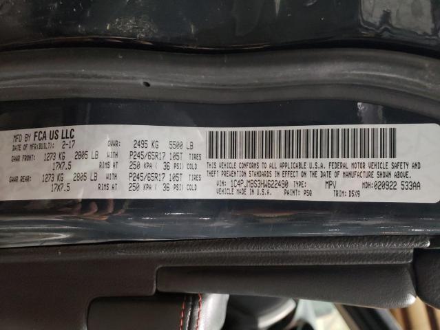 1C4PJMBS3HW622490 - 2017 JEEP CHEROKEE TRAILHAWK GRAY photo 12