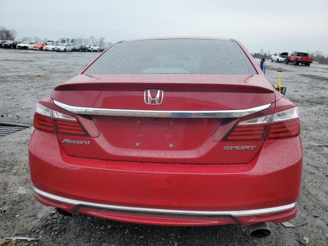 1HGCR2F59HA227339 - 2017 HONDA ACCORD SPORT RED photo 6