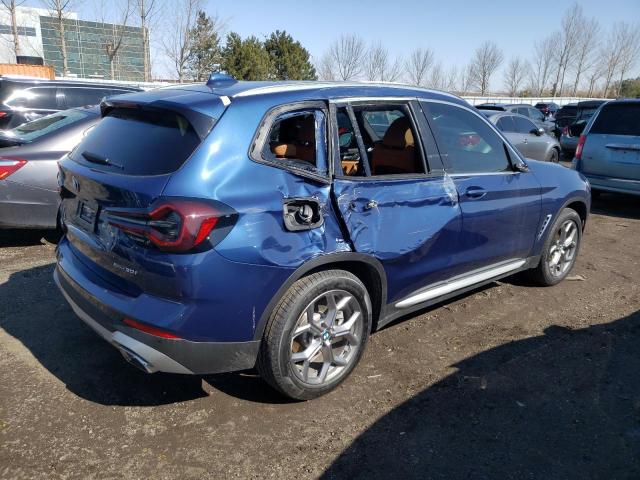 5UX53DP07P9P89407 - 2023 BMW X3 XDRIVE30I BLUE photo 3