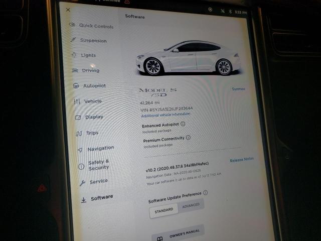 5YJSA1E26JF243644 - 2018 TESLA MODEL S თეთრი ფოტო 9