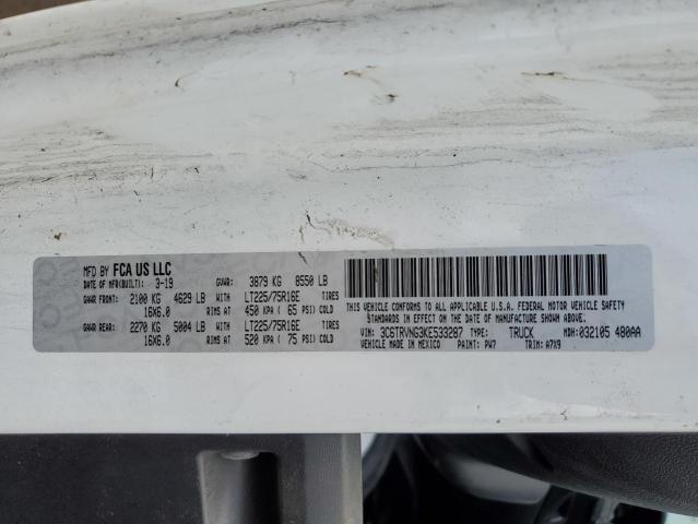 3C6TRVNG3KE533287 - 2019 RAM PROMASTER 1500 STANDARD WHITE photo 13
