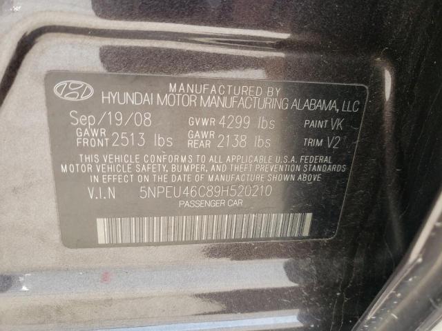 5NPEU46C89H520210 - 2009 HYUNDAI SONATA SE CHARCOAL photo 13