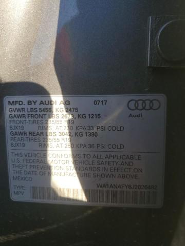 WA1ANAFY6J2026482 - 2018 AUDI Q5 PREMIUM GRAY photo 13