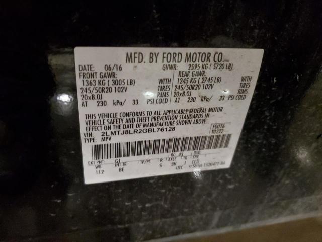 2LMTJ8LR2GBL76128 - 2016 LINCOLN MKX RESERVE BLACK photo 13