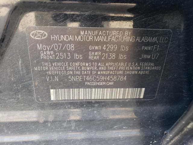 5NPET46C59H458784 - 2009 HYUNDAI SONATA GLS BLACK photo 13