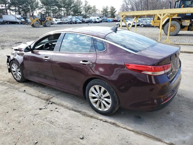 5XXGU4L30JG224983 - 2018 KIA OPTIMA EX BURGUNDY photo 2