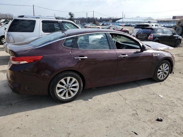 5XXGU4L30JG224983 - 2018 KIA OPTIMA EX BURGUNDY photo 3