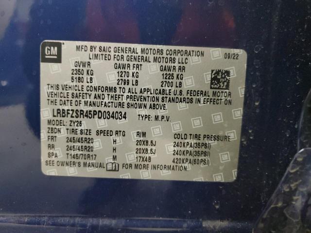 LRBFZSR45PD034034 - 2023 BUICK ENVISION AVENIR BLUE photo 13