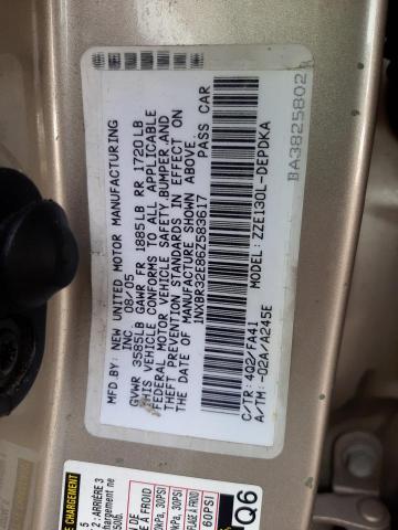 1NXBR32E86Z583617 - 2006 TOYOTA COROLLA CE GOLD photo 12