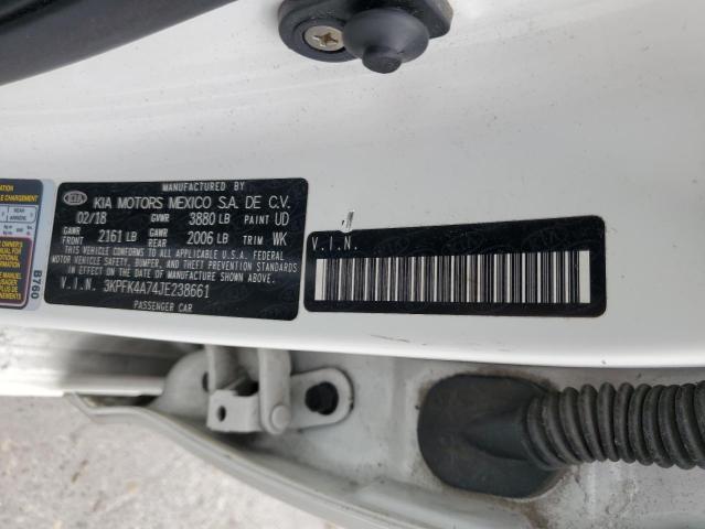 3KPFK4A74JE238661 - 2018 KIA FORTE LX WHITE photo 12