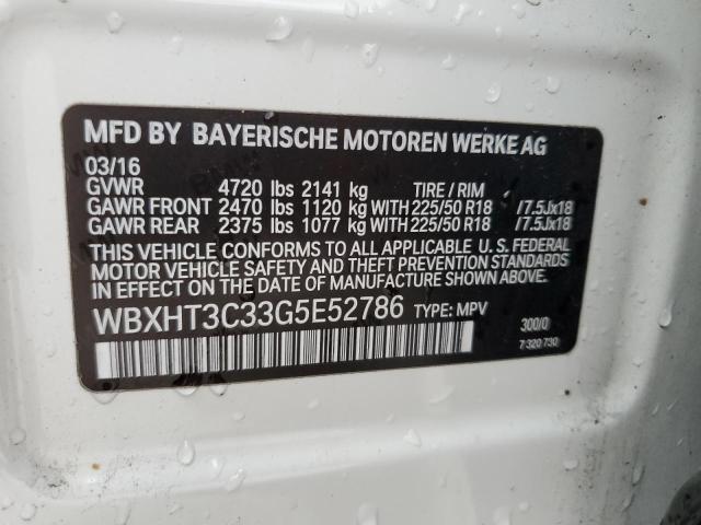 WBXHT3C33G5E52786 - 2016 BMW X1 XDRIVE28I WHITE photo 14