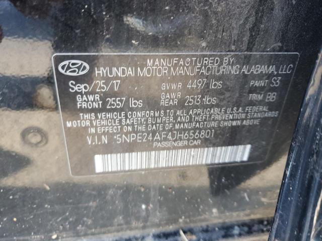 5NPE24AF4JH656801 - 2018 HYUNDAI SONATA SE BLACK photo 12