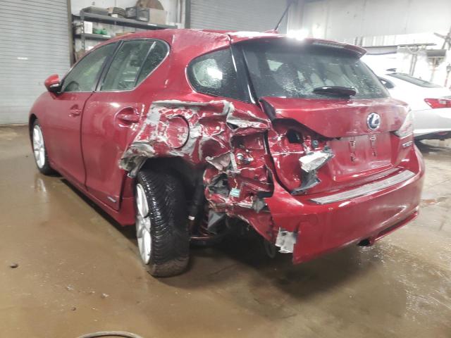 JTHKD5BH9B2044453 - 2011 LEXUS CT 200 RED photo 2