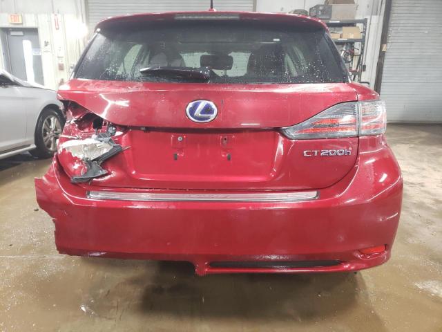 JTHKD5BH9B2044453 - 2011 LEXUS CT 200 RED photo 6