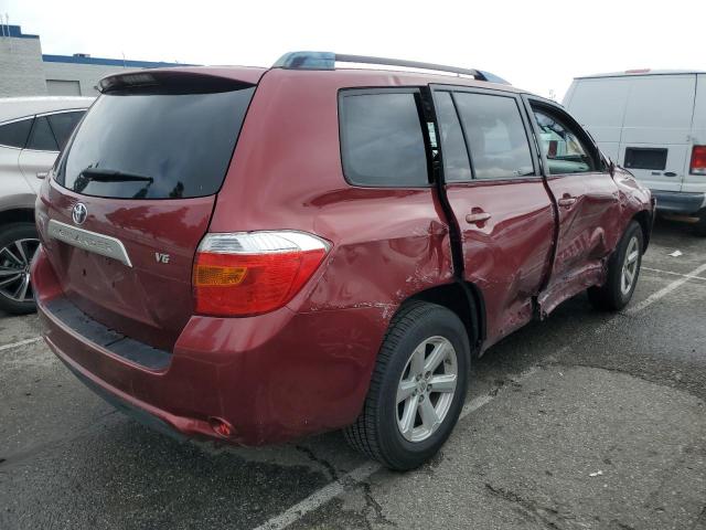 JTEDS41AX82052225 - 2008 TOYOTA HIGHLANDER BURGUNDY photo 3