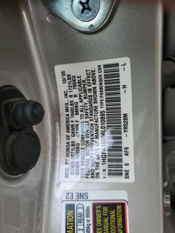 1HGFA16566L010895 - 2006 HONDA CIVIC LX SILVER photo 12