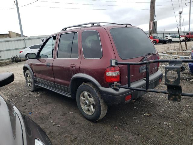 KNDJA723625129805 - 2002 KIA SPORTAGE MAROON photo 2