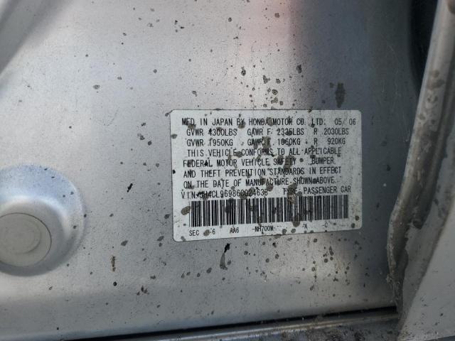 JH4CL96986C024633 - 2006 ACURA TSX GRAY photo 12