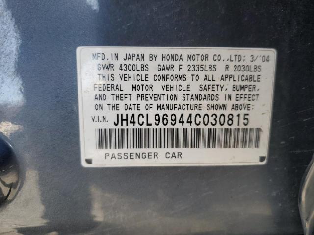 JH4CL96944C030815 - 2004 ACURA TSX CHARCOAL photo 12