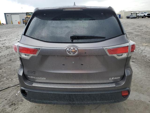 5TDBKRFH1GS333321 - 2016 TOYOTA HIGHLANDER LE GRAY photo 6