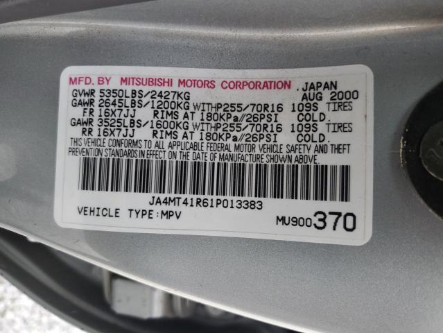 JA4MT41R61P013383 - 2001 MITSUBISHI MONTERO SPORT LIMITED SILVER photo 13