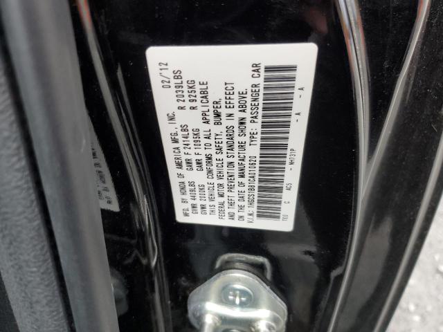 1HGCS1B81CA010620 - 2012 HONDA ACCORD EXL BLACK photo 12