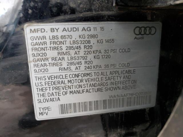 WA1VAAF78HD003899 - 2017 AUDI Q7 PRESTIGE BLACK photo 13