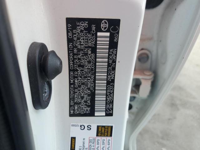JTDEPRAE1LJ072288 - 2020 TOYOTA COROLLA LE WHITE photo 13