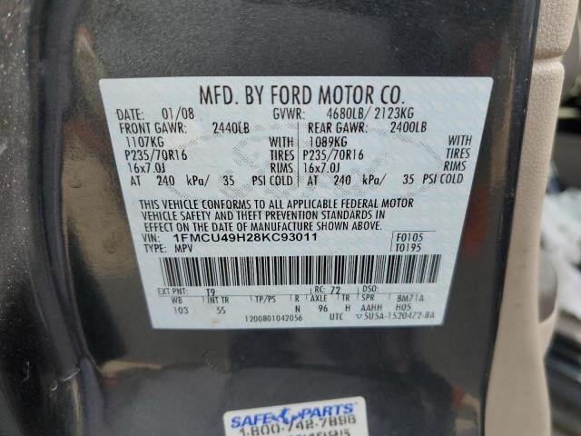 1FMCU49H28KC93011 - 2008 FORD ESCAPE HEV GRAY photo 13