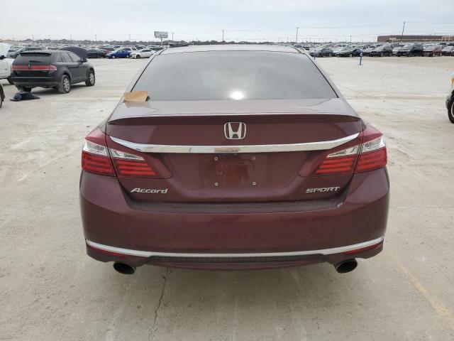 1HGCR2F6XGA059945 - 2016 HONDA ACCORD SPORT BURGUNDY photo 6