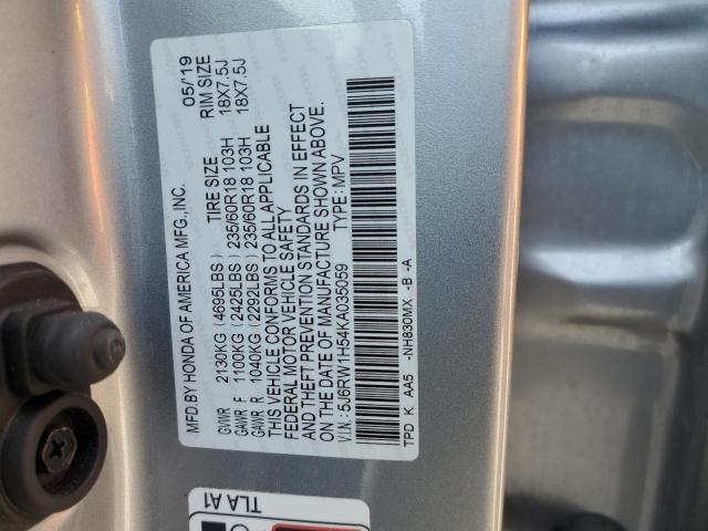 5J6RW1H54KA035059 - 2019 HONDA CR-V EX SILVER photo 13