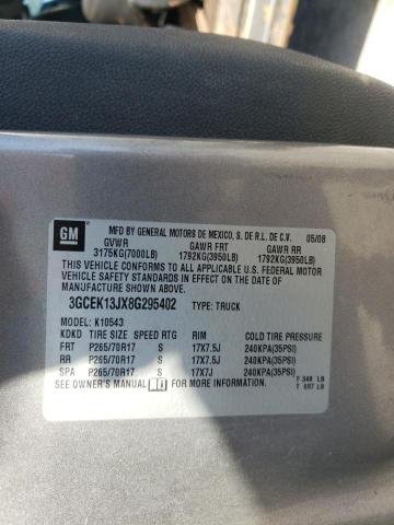 3GCEK13JX8G295402 - 2008 CHEVROLET SILVERADO K1500 GRAY photo 12