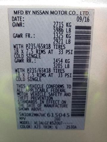 5N1DR2MN7HC615045 - 2017 NISSAN PATHFINDER S GRAY photo 13