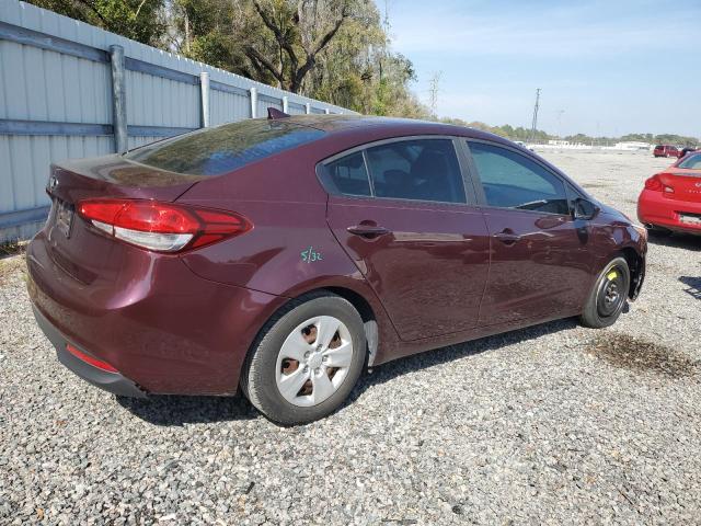 3KPFK4A76HE138426 - 2017 KIA FORTE LX BURGUNDY photo 3