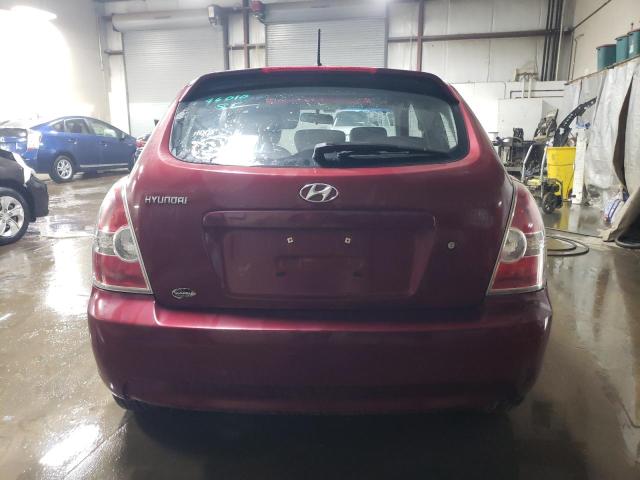 KMHCN36C37U024860 - 2007 HYUNDAI ACCENT SE MAROON photo 6