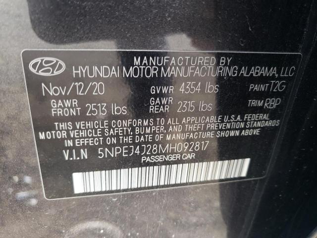 5NPEJ4J28MH092817 - 2021 HYUNDAI SONATA SEL PLUS GRAY photo 12