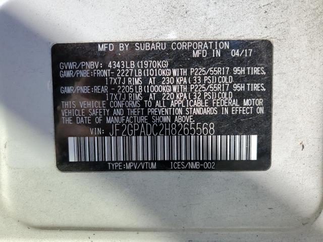 JF2GPADC2H8265568 - 2017 SUBARU CROSSTREK PREMIUM 白色 照片 13