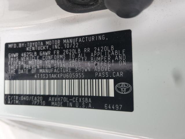 4T1S31AKXPU605955 - 2023 TOYOTA CAMRY SE NIGHT SHADE WHITE photo 12