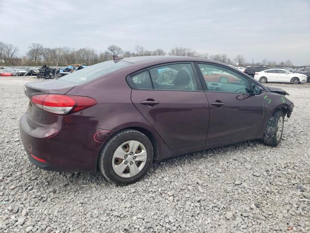 3KPFK4A77JE165477 - 2018 KIA FORTE LX MAROON photo 3