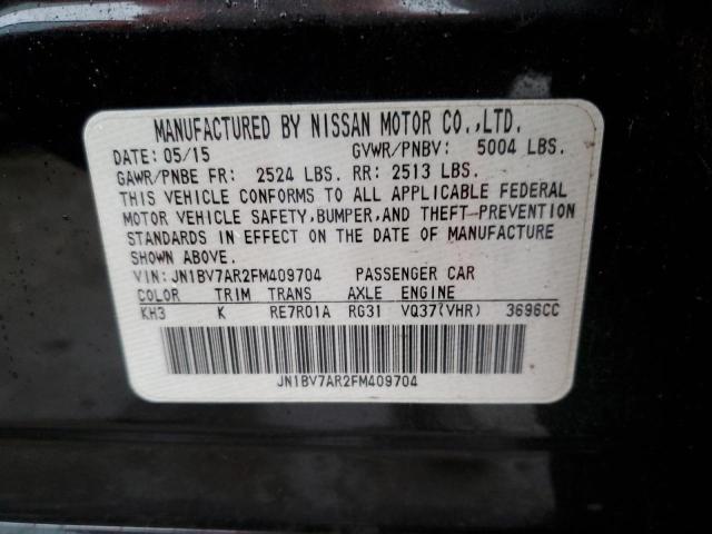 JN1BV7AR2FM409704 - 2015 INFINITI Q50 BASE BLACK photo 12