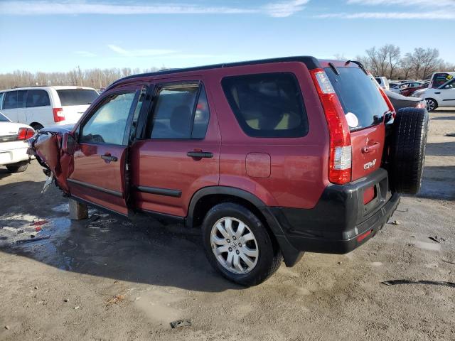 JHLRD78896C059878 - 2006 HONDA CR-V EX MAROON photo 2