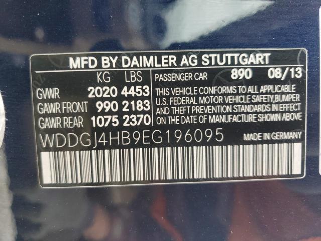 WDDGJ4HB9EG196095 - 2014 MERCEDES-BENZ C 250 BLUE photo 12