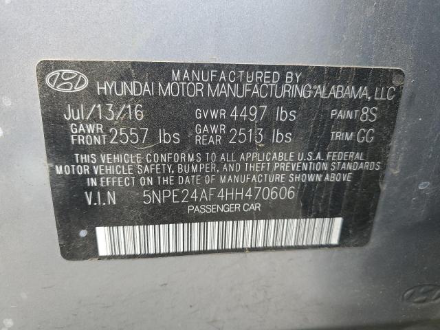 5NPE24AF4HH470606 - 2017 HYUNDAI SONATA SE GRAY photo 12