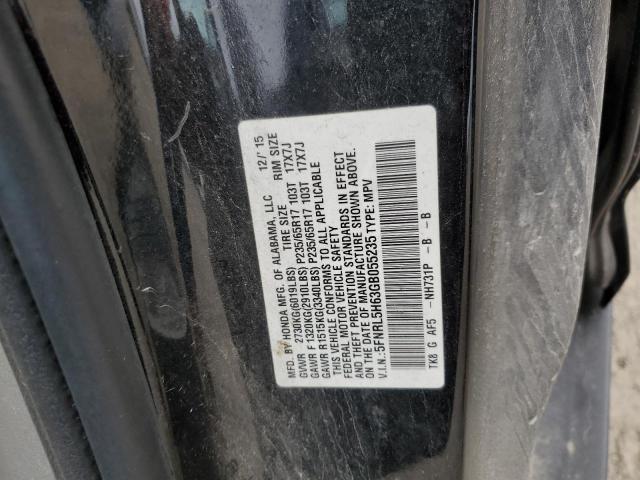 5FNRL5H63GB055235 - 2016 HONDA ODYSSEY EXL BLACK photo 12