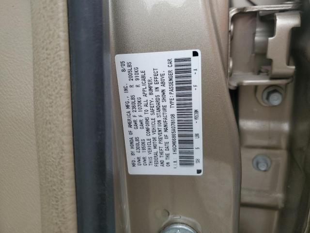 1HGCM66865A078108 - 2005 HONDA ACCORD EX GOLD photo 12