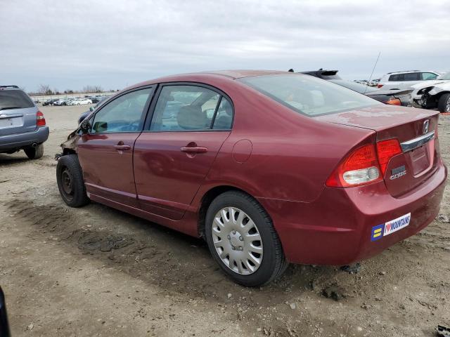 2HGFA1F52AH512230 - 2010 HONDA CIVIC LX BURGUNDY photo 2