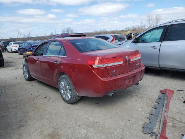 3LNHL2GC8BR758964 - 2011 LINCOLN MKZ RED photo 2