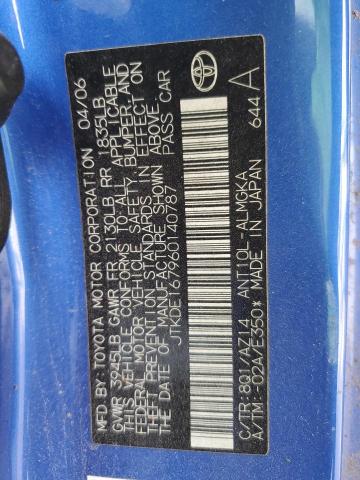 JTKDE167960140787 - 2006 TOYOTA SCION TC 蓝色 照片 12
