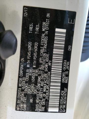 JTEBU5JR5J5537244 - 2018 TOYOTA 4RUNNER SR5/SR5 PREMIUM 白色 照片 13