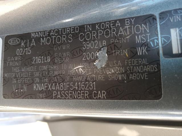 KNAFX4A81F5416231 - 2015 KIA FORTE EX CHARCOAL photo 13